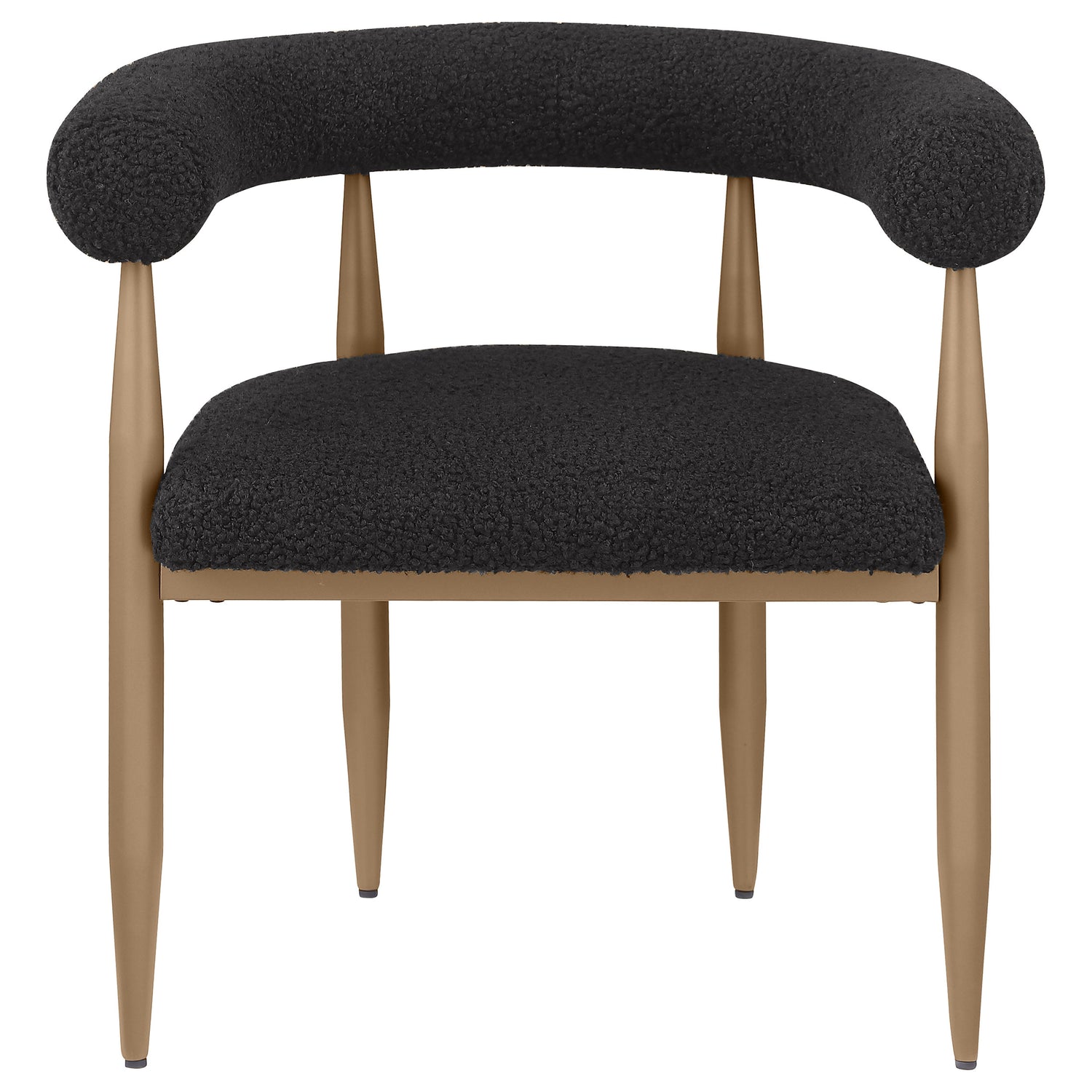 Dunmore Boucle Upholstered Dining Arm Chair Black (Set of 2) - Home Elegance USA