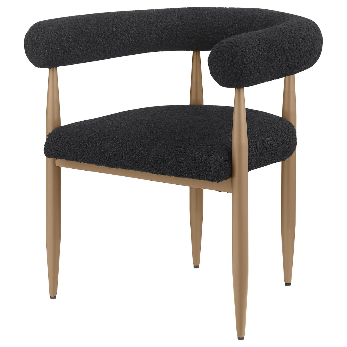 Dunmore Boucle Upholstered Dining Arm Chair Black (Set of 2) - Home Elegance USA