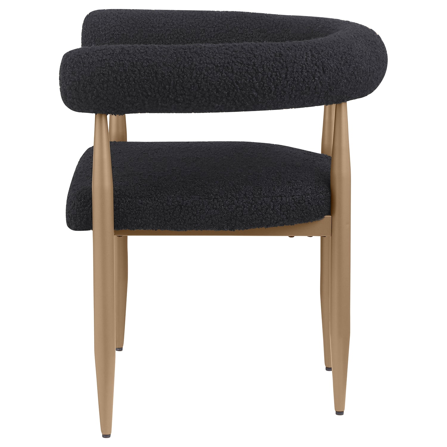 Dunmore Boucle Upholstered Dining Arm Chair Black (Set of 2) - Home Elegance USA