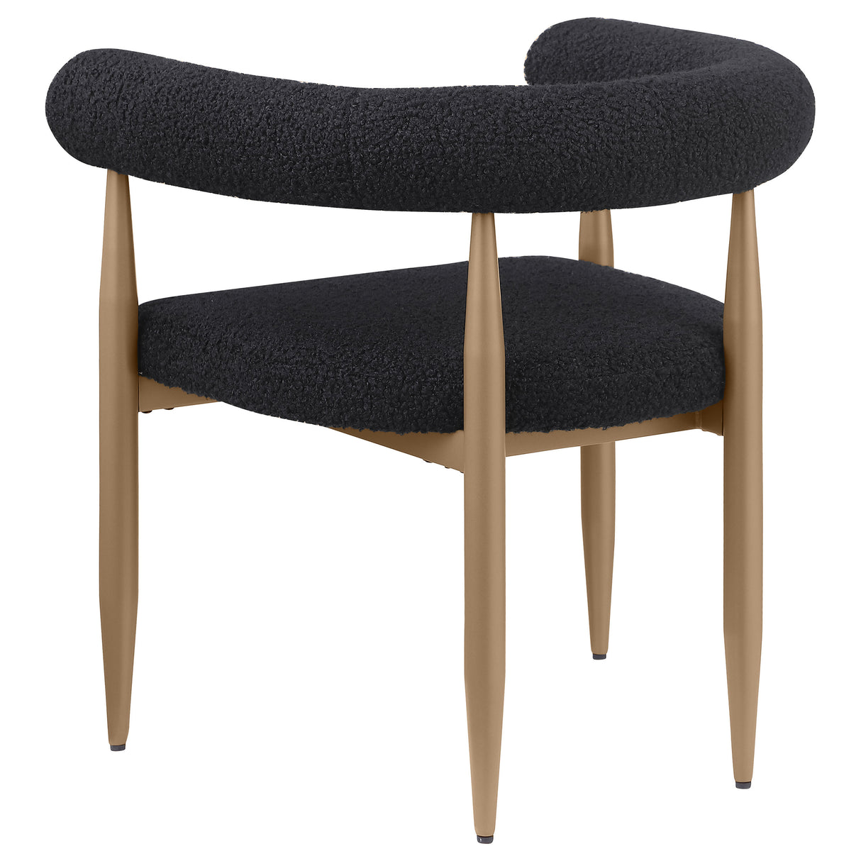 Dunmore Boucle Upholstered Dining Arm Chair Black (Set of 2) - Home Elegance USA