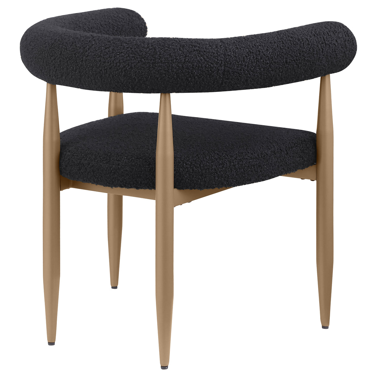 Dunmore Boucle Upholstered Dining Arm Chair Black (Set of 2) - Home Elegance USA