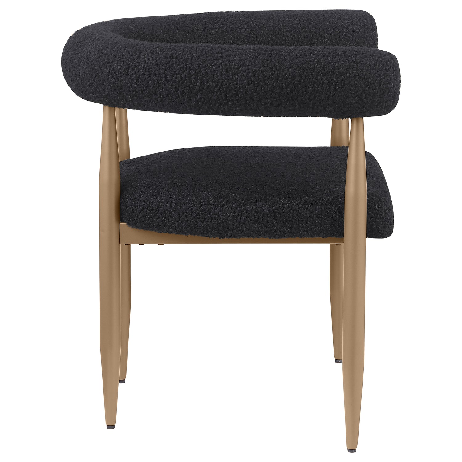 Dunmore Boucle Upholstered Dining Arm Chair Black (Set of 2) - Home Elegance USA