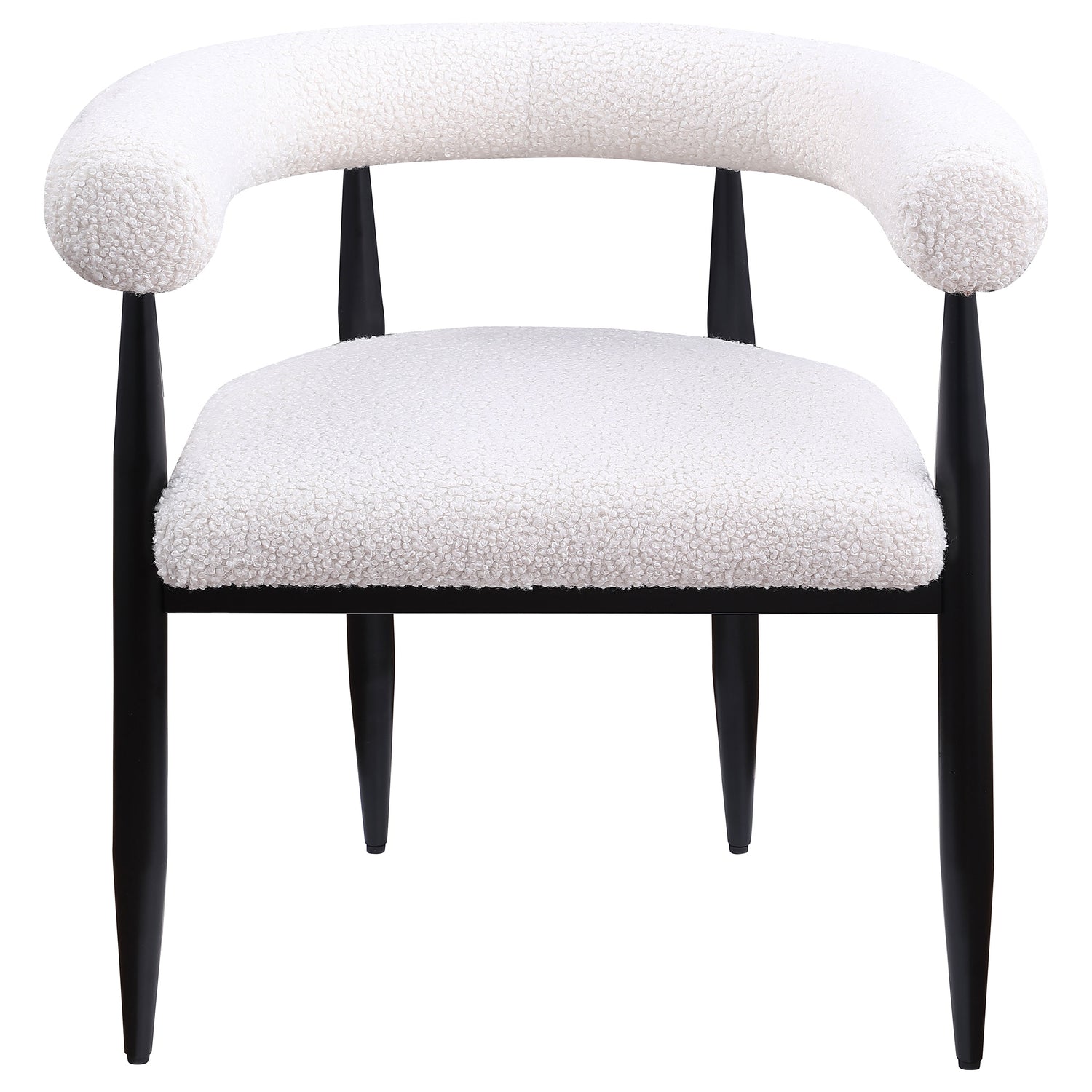 Dunmore Boucle Upholstered Dining Arm Chair Cream (Set of 2) - Home Elegance USA