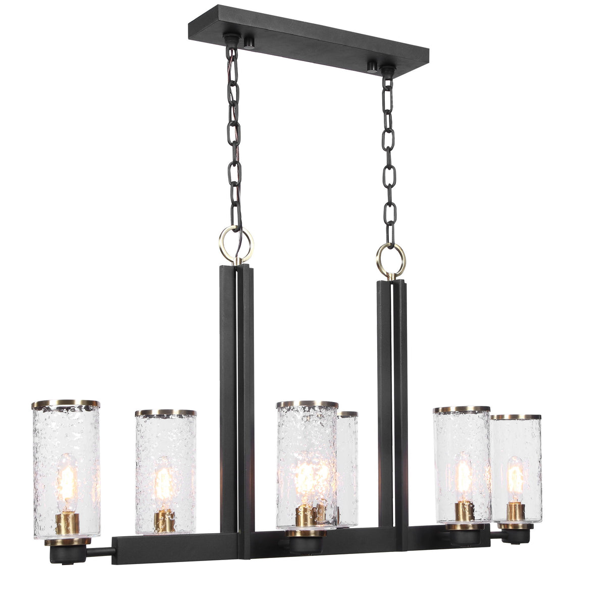 Jarsdel 6 Light Industrial Island Light - Black by Uttermost - View 4