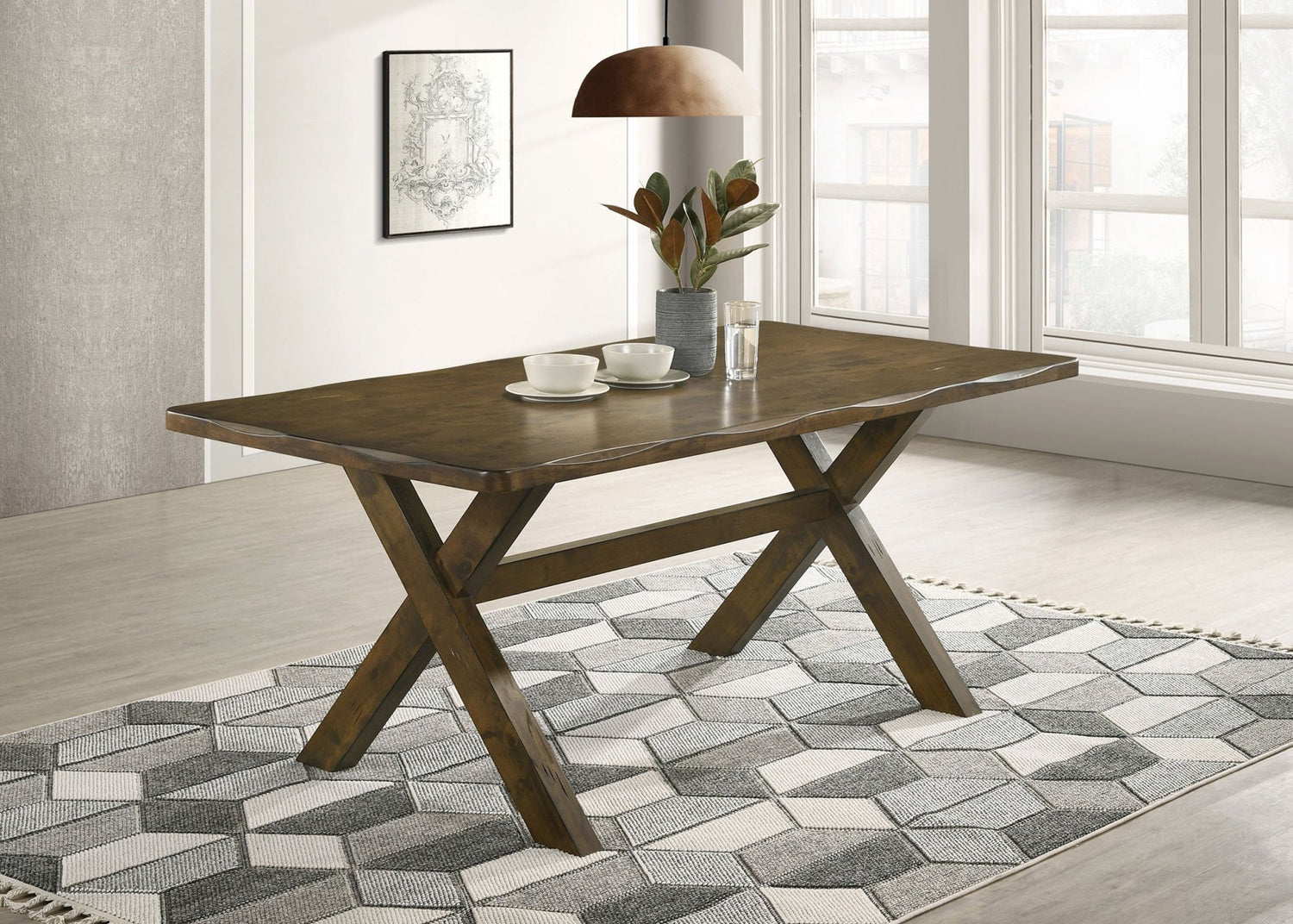 Alston X - shaped Dining Table Knotty Nutmeg | Coaster | Home Elegance USA