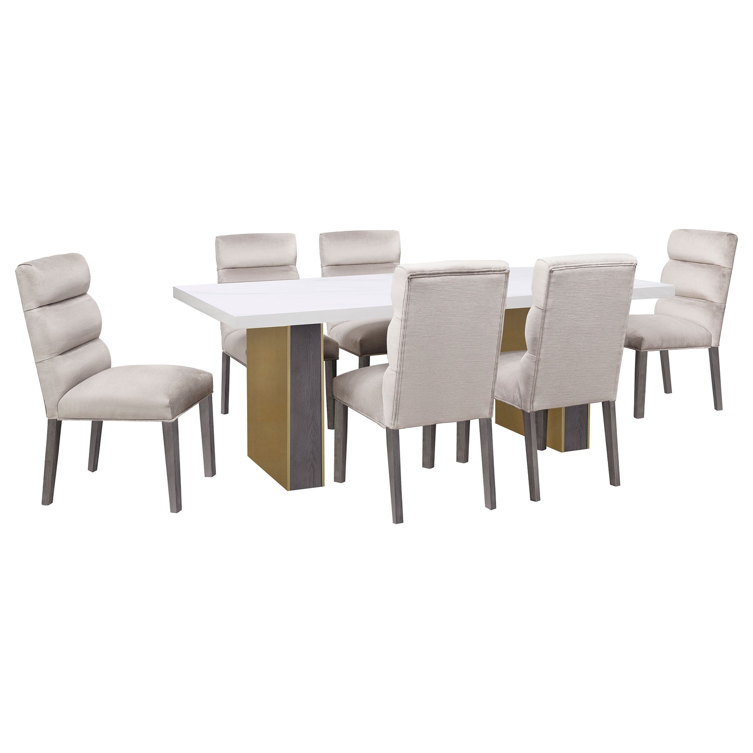 Carla Velvet Upholstered Dining Side Chair Stone (Set of 2) - Home Elegance USA