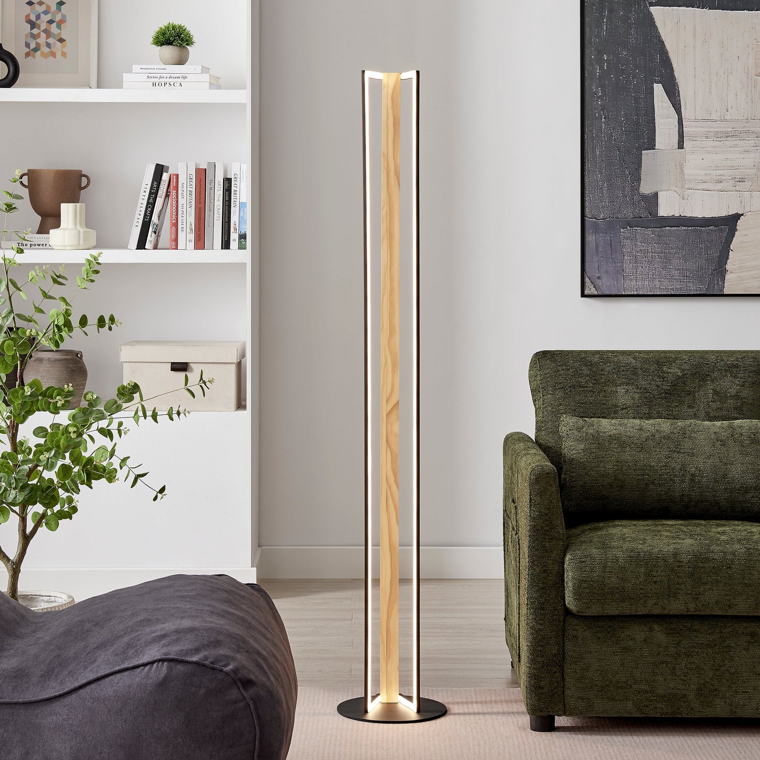 Floor Lamp Iron & Wood  | Finesse - Home Elegance USA