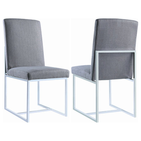 Side Chair - Mackinnon Upholstered Side Chairs Grey and Chrome (Set of 2)