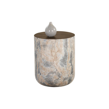 Diaz End Table - Marble Look - Antique Brass | Sunpan | Home Elegance USA