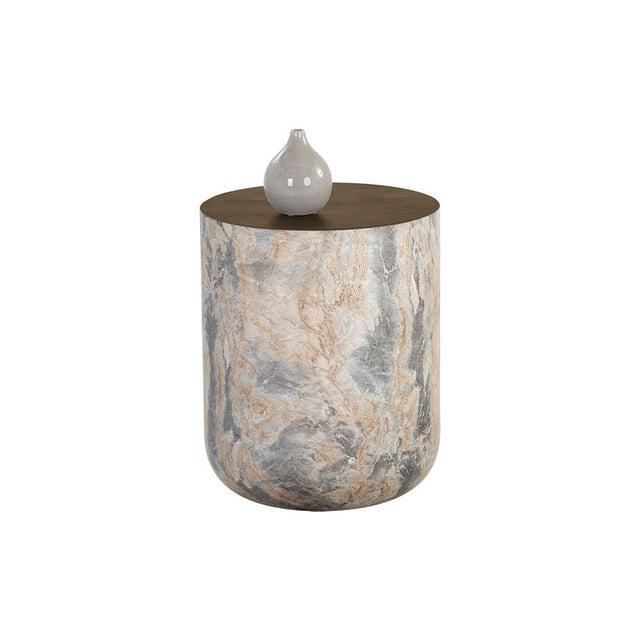 Diaz End Table - Marble Look - Antique Brass | Sunpan | Home Elegance USA