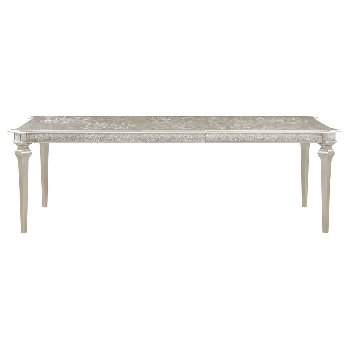 Dining Table - Evangeline 9-piece Dining Table Set with Extension Leaf Ivory and Silver Oak