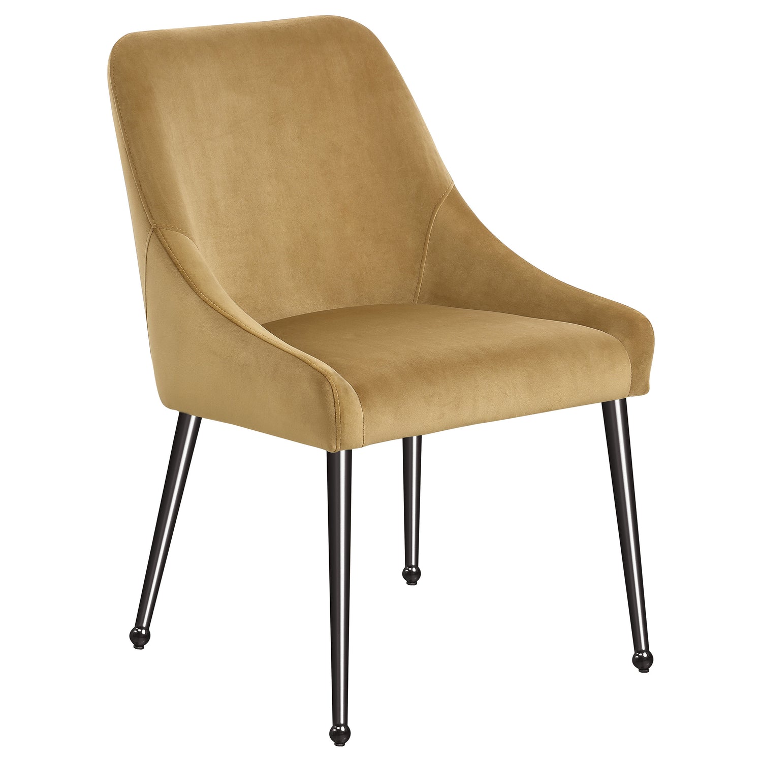 Mayette Upholstered Dining Side Chair Cognac (Set of 2) - Home Elegance USA