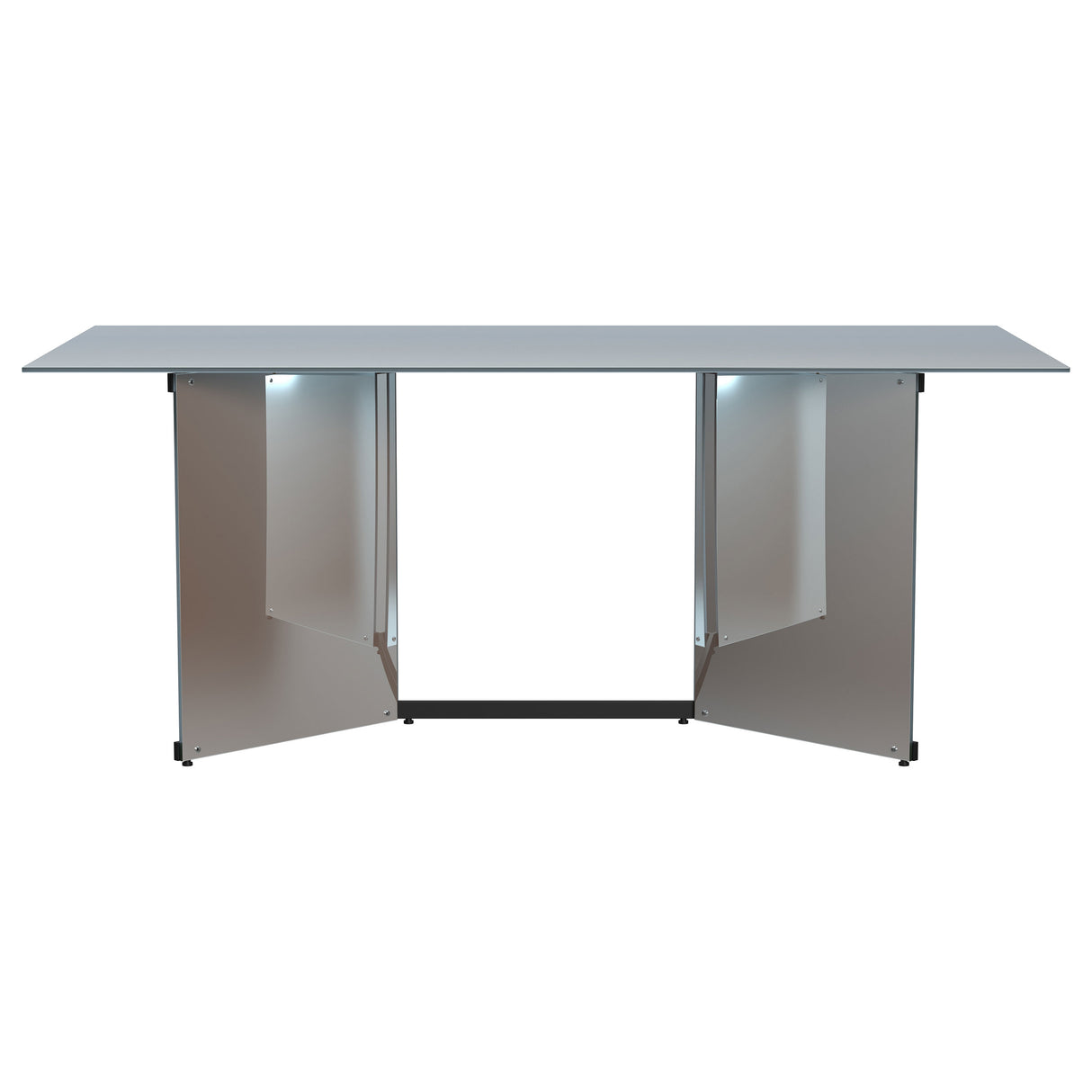 Emery 76-inch Rectangular Mirrored Dining Table Silver - Home Elegance USA