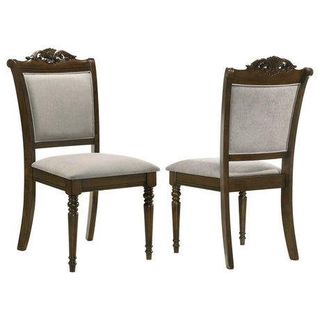 Side Chair - Willowbrook Upholstered Dining Side Chair Grey and Chestnut (Set of 2)