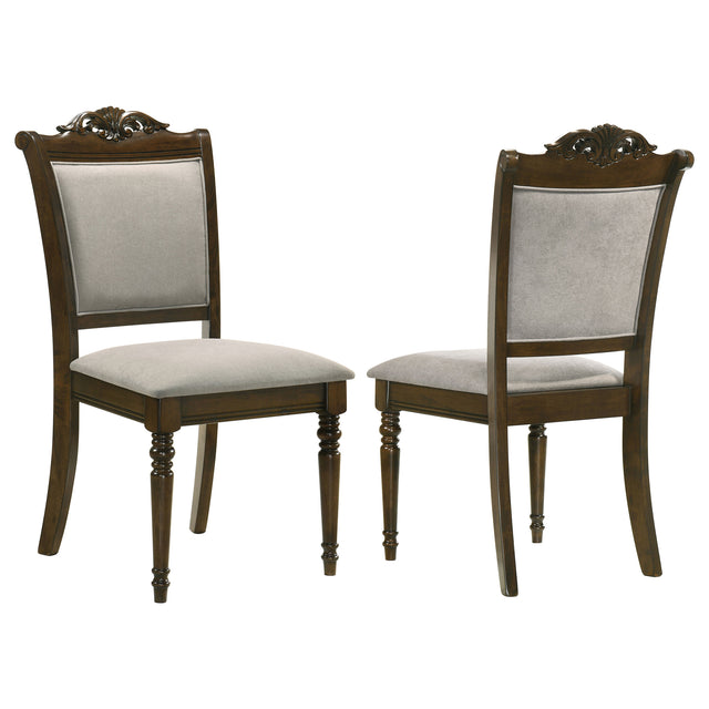 Side Chair - Willowbrook Upholstered Dining Side Chair Grey and Chestnut (Set of 2)