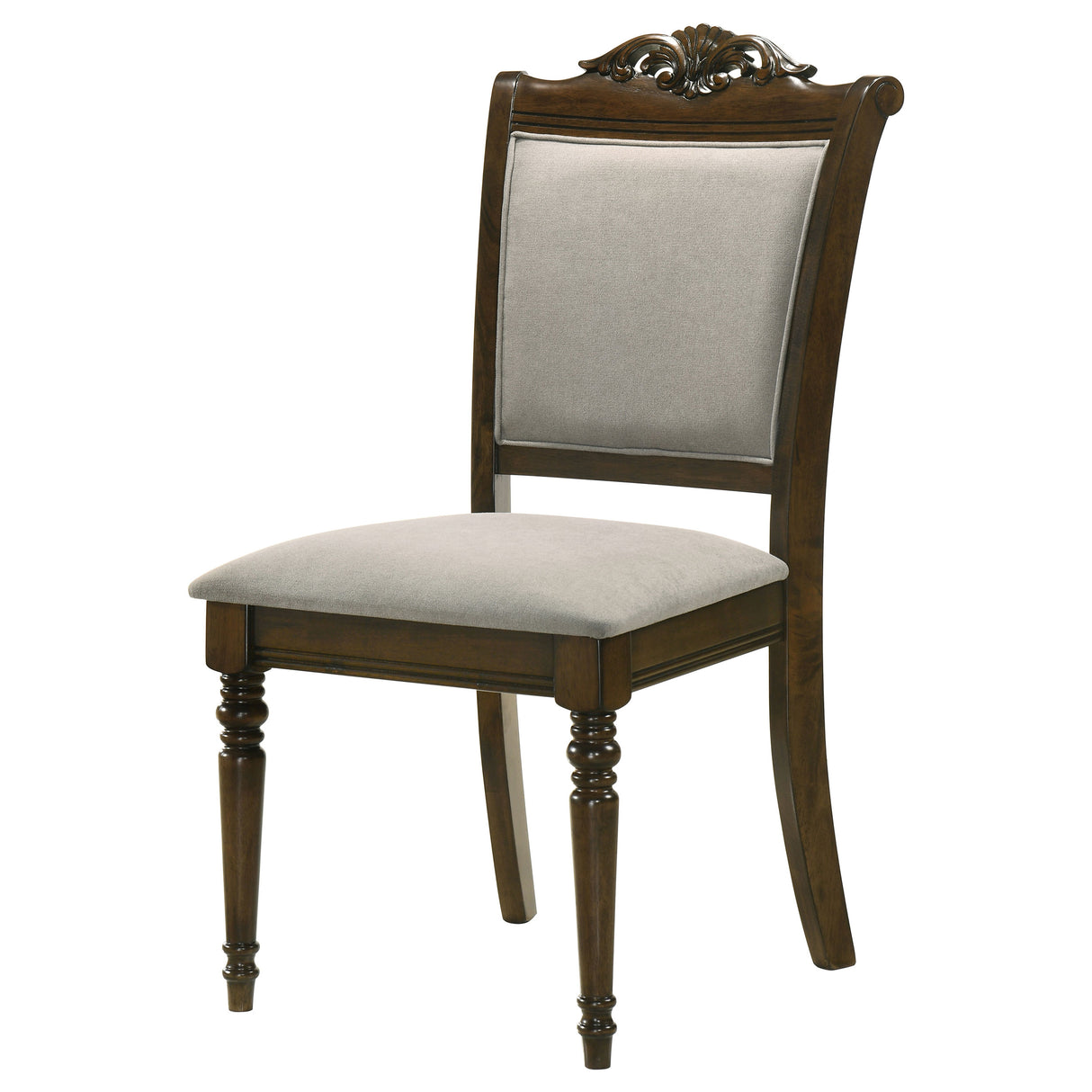 Side Chair - Willowbrook Upholstered Dining Side Chair Grey and Chestnut (Set of 2)