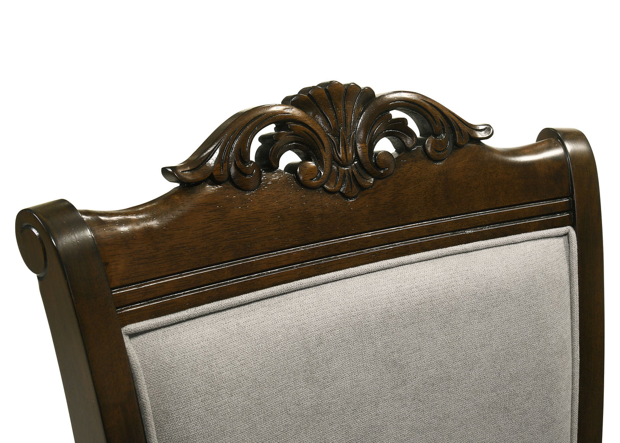 Side Chair - Willowbrook Upholstered Dining Side Chair Grey and Chestnut (Set of 2)