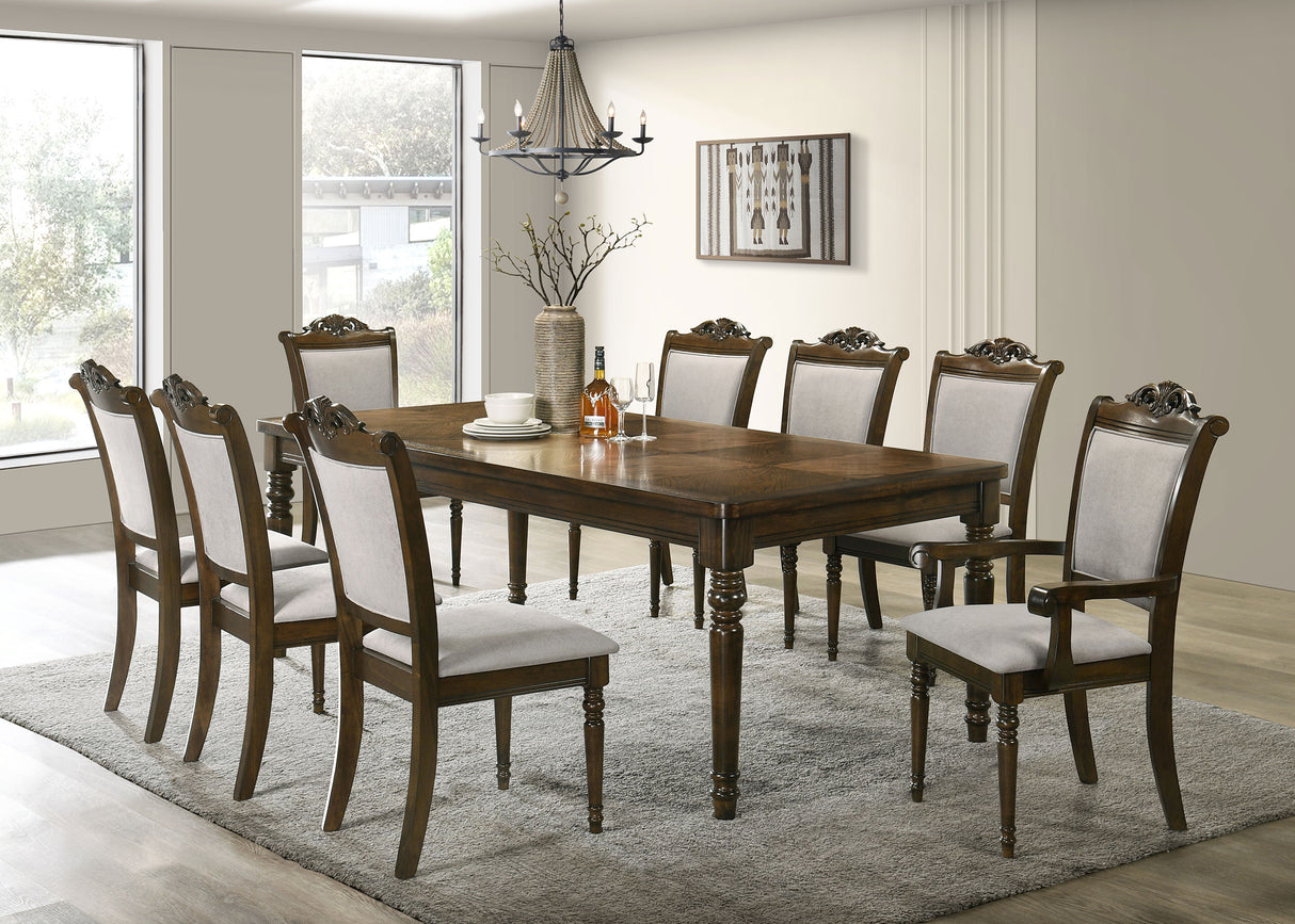 Side Chair - Willowbrook Upholstered Dining Side Chair Grey and Chestnut (Set of 2)