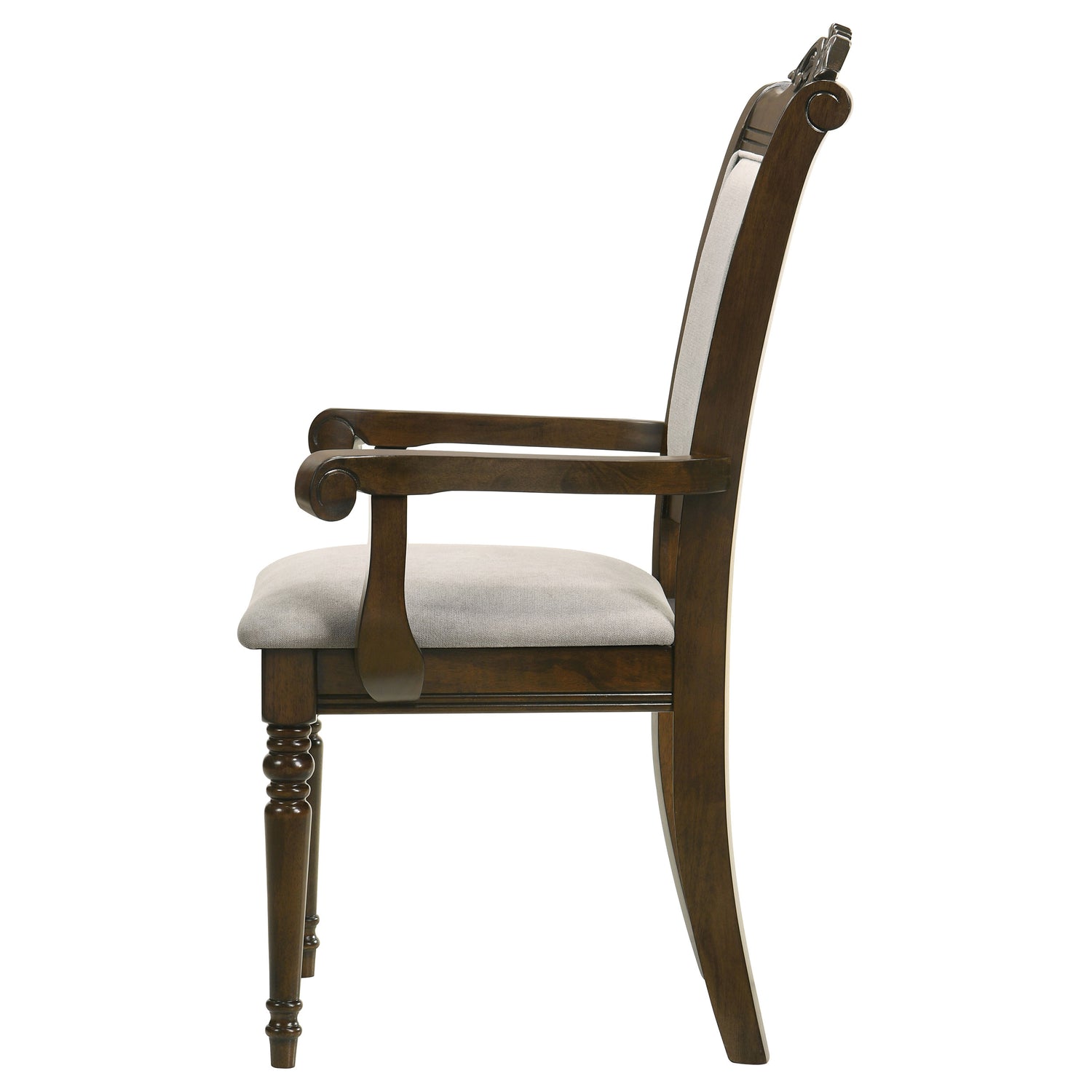 Arm Chair - Willowbrook Upholstered Dining Armchair Grey and Chestnut (Set of 2)