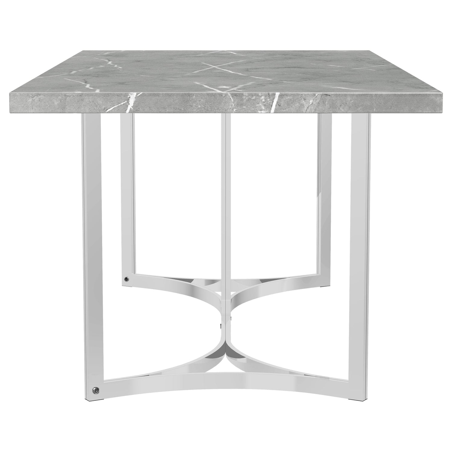 Sterling 72-inch Rectangular Dining Table Grey Faux Marble - Home Elegance USA