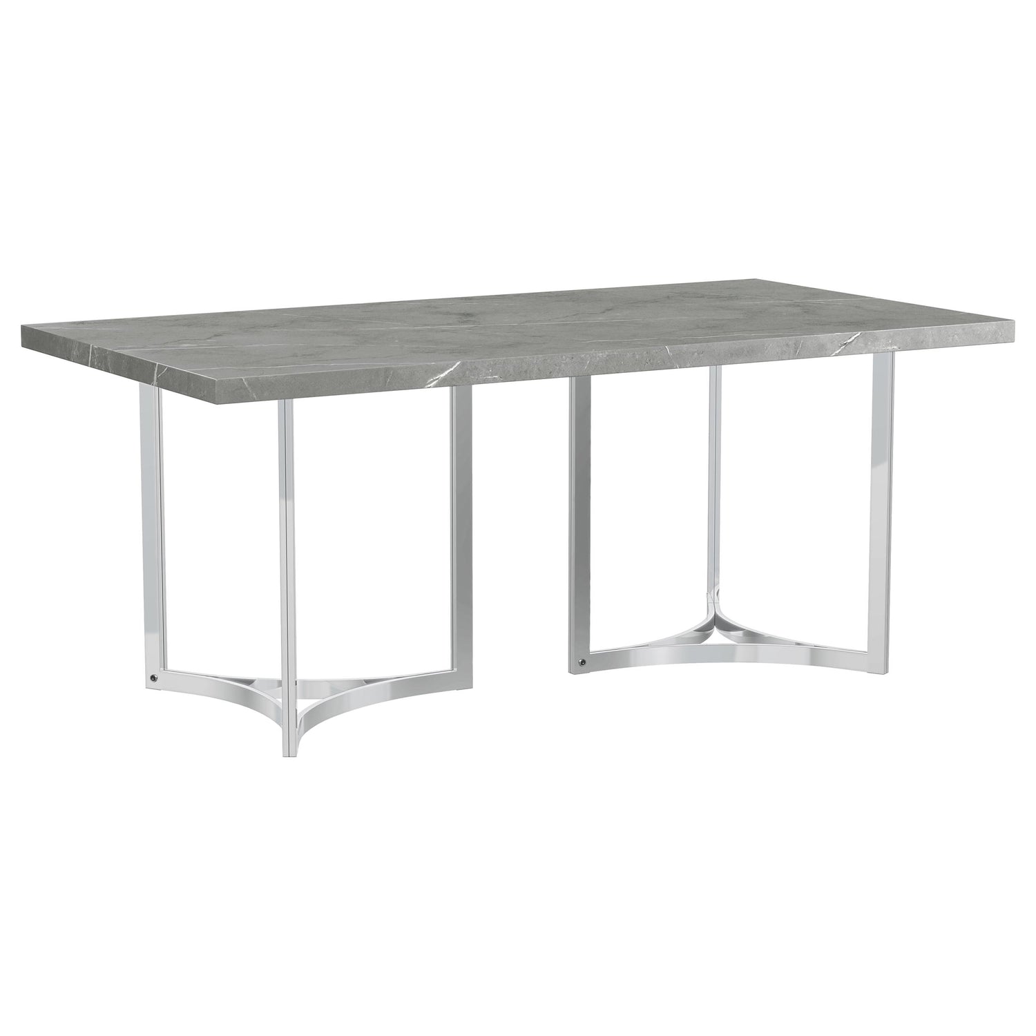 Sterling 72-inch Rectangular Dining Table Grey Faux Marble - Home Elegance USA