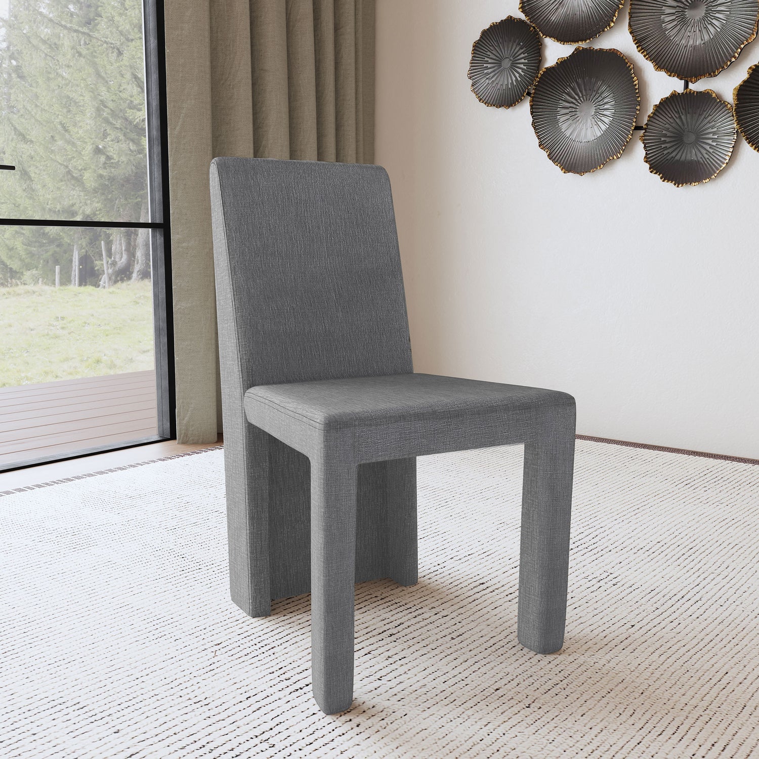Tordera Velvet Upholstered Dining Side Chair Grey (Set of 2) - Home Elegance USA