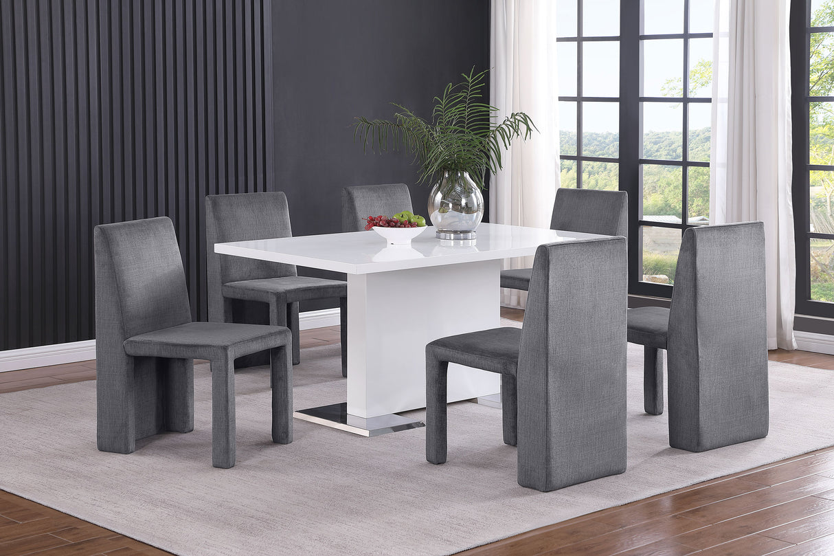 Tordera Velvet Upholstered Dining Side Chair Grey (Set of 2) - Home Elegance USA