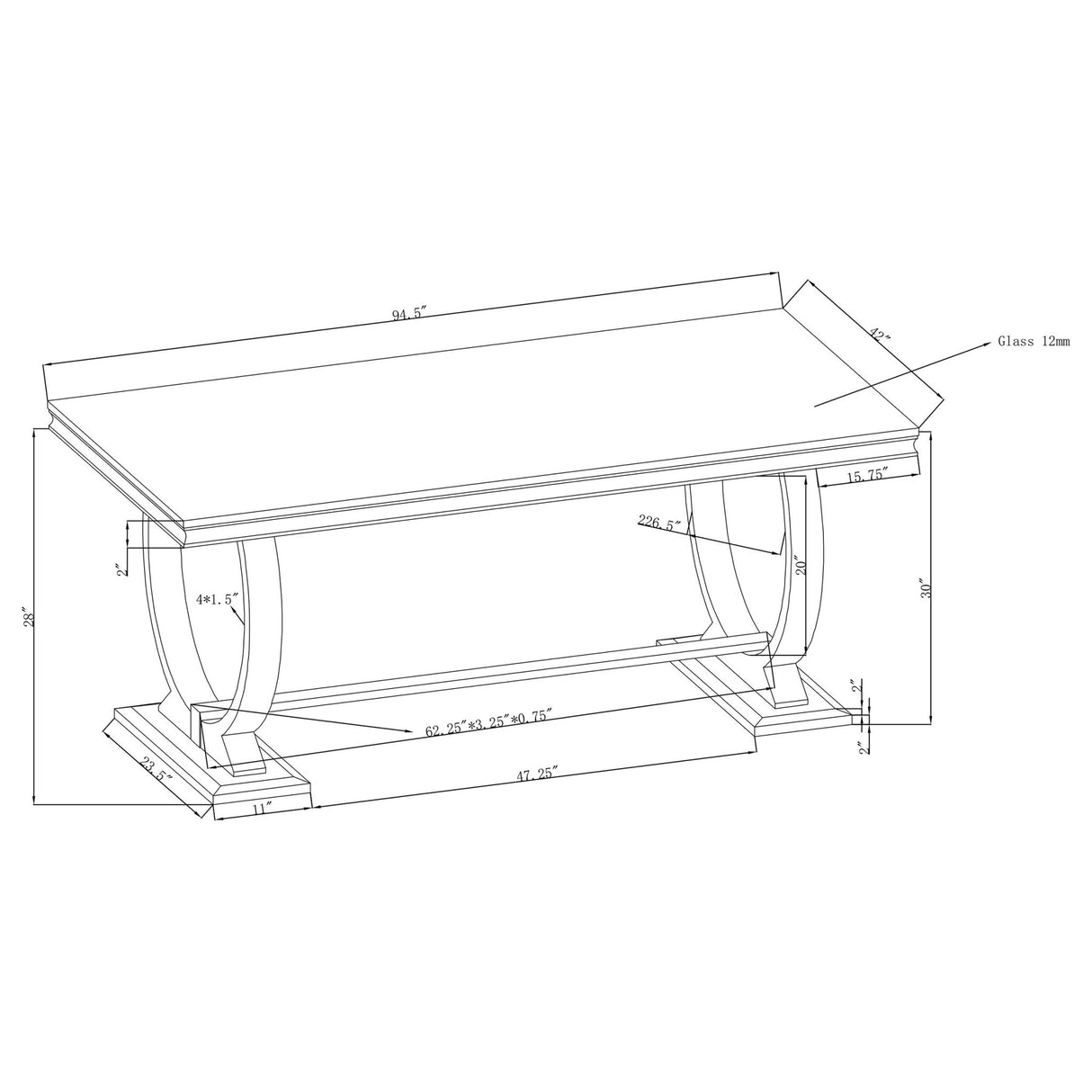 Antoine Rectangle Dining Table White and Chrome | Coaster | Home Elegance USA