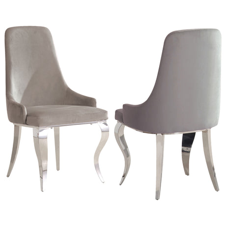 Antoine Velvet Upholstered Dining Side Chair Grey (Set of 2) - Home Elegance USA