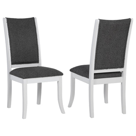 Judd Upholstered Dining Side Chair Pearl White (Set of 2) - Home Elegance USA