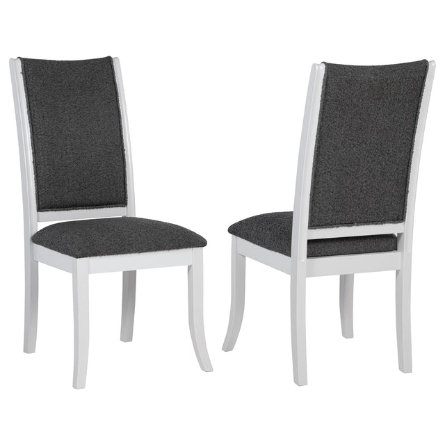 Judd Upholstered Dining Side Chair Pearl White (Set of 2) - Home Elegance USA