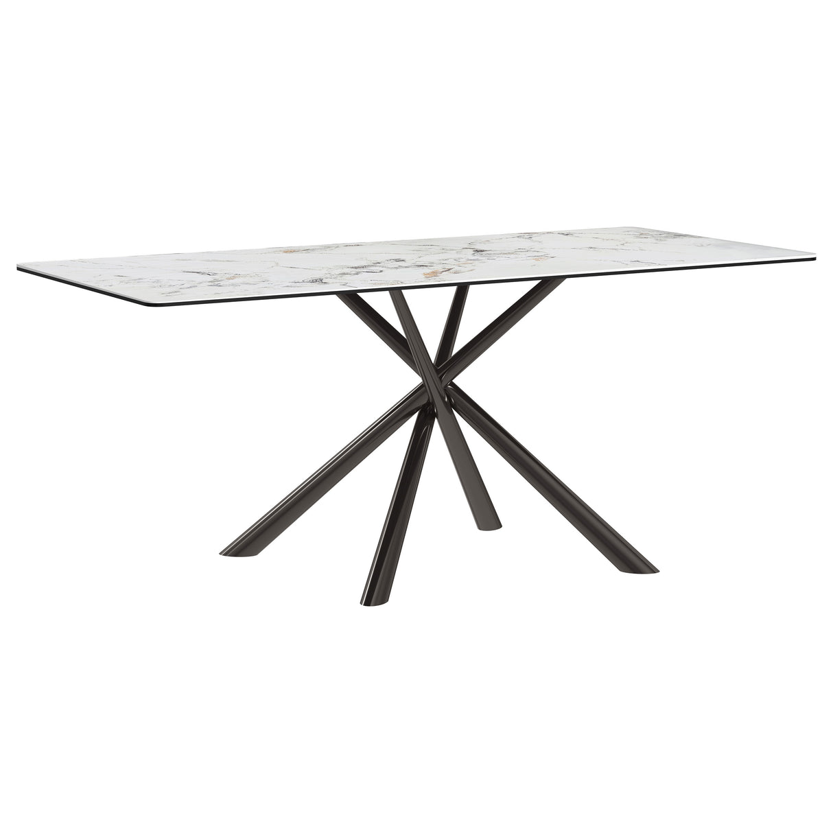 Carvell Rectangular Sintered Stone Dining Table Mirage White - Home Elegance USA