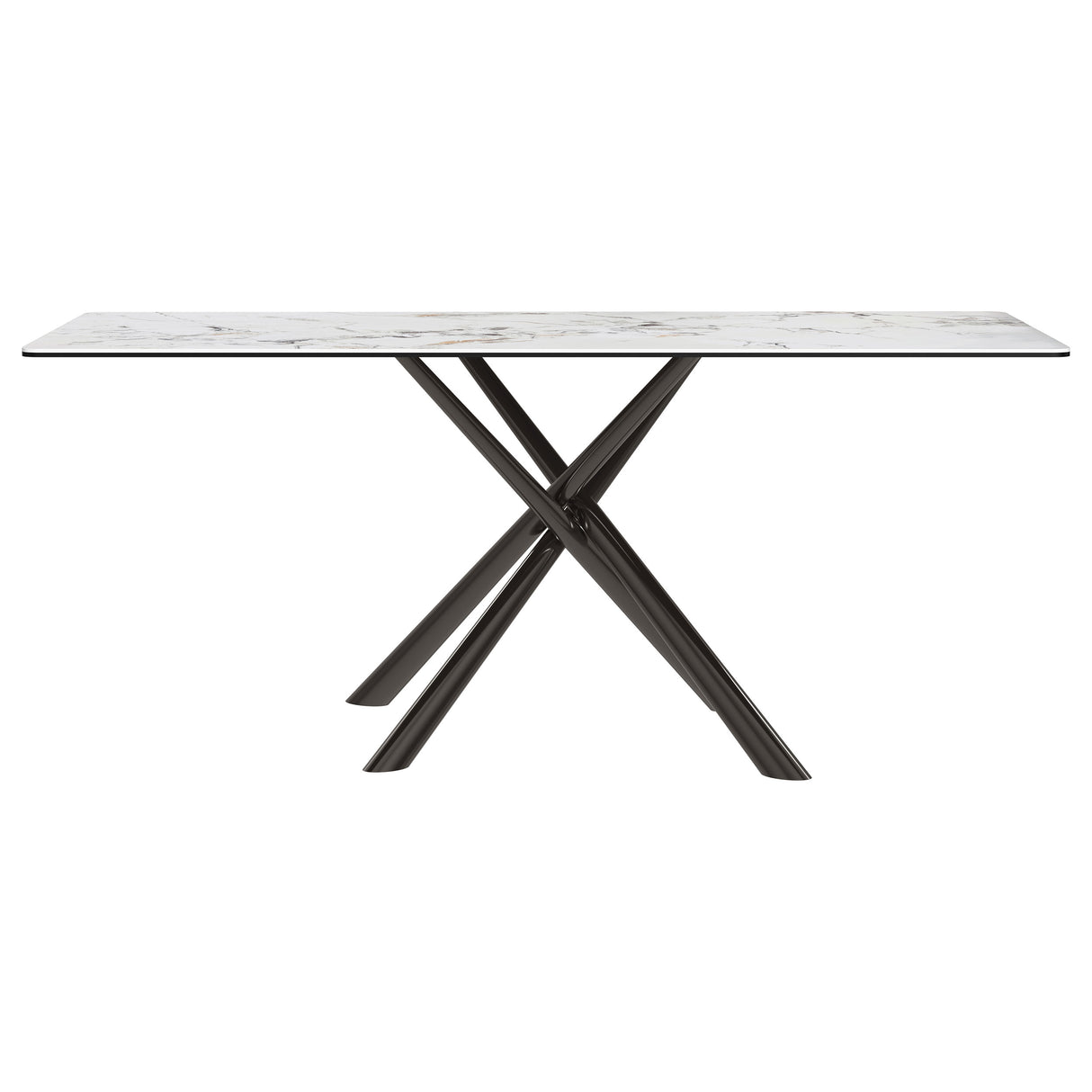 Carvell Rectangular Sintered Stone Dining Table Mirage White - Home Elegance USA