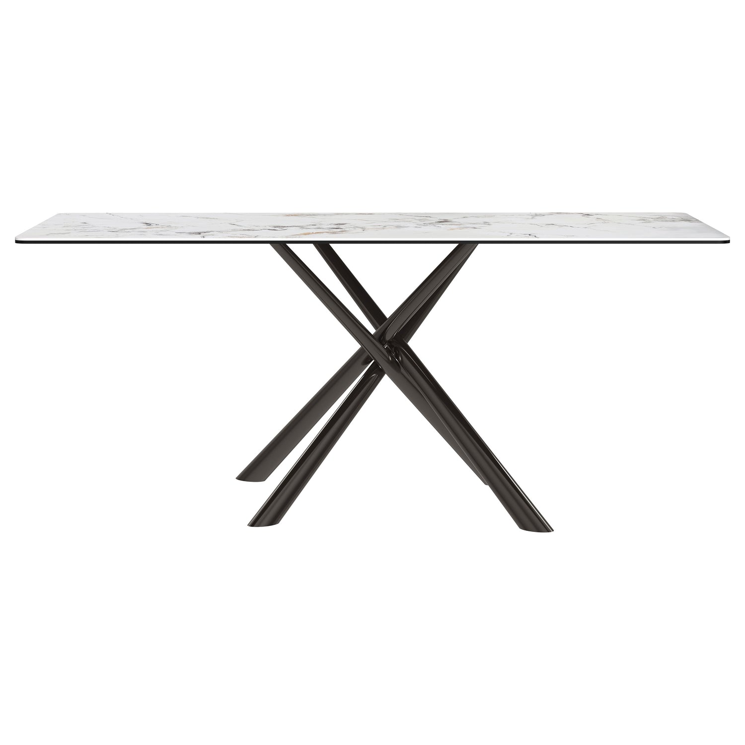 Carvell Rectangular Sintered Stone Dining Table Mirage White - Home Elegance USA