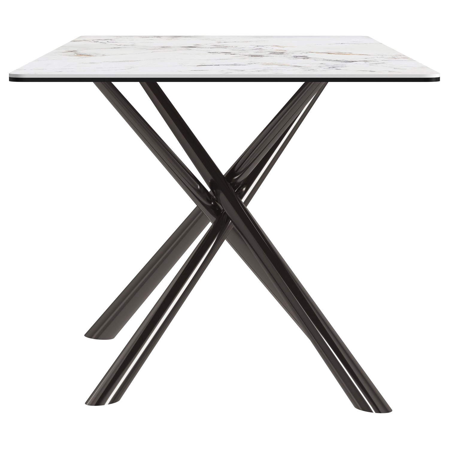Carvell Rectangular Sintered Stone Dining Table Mirage White - Home Elegance USA
