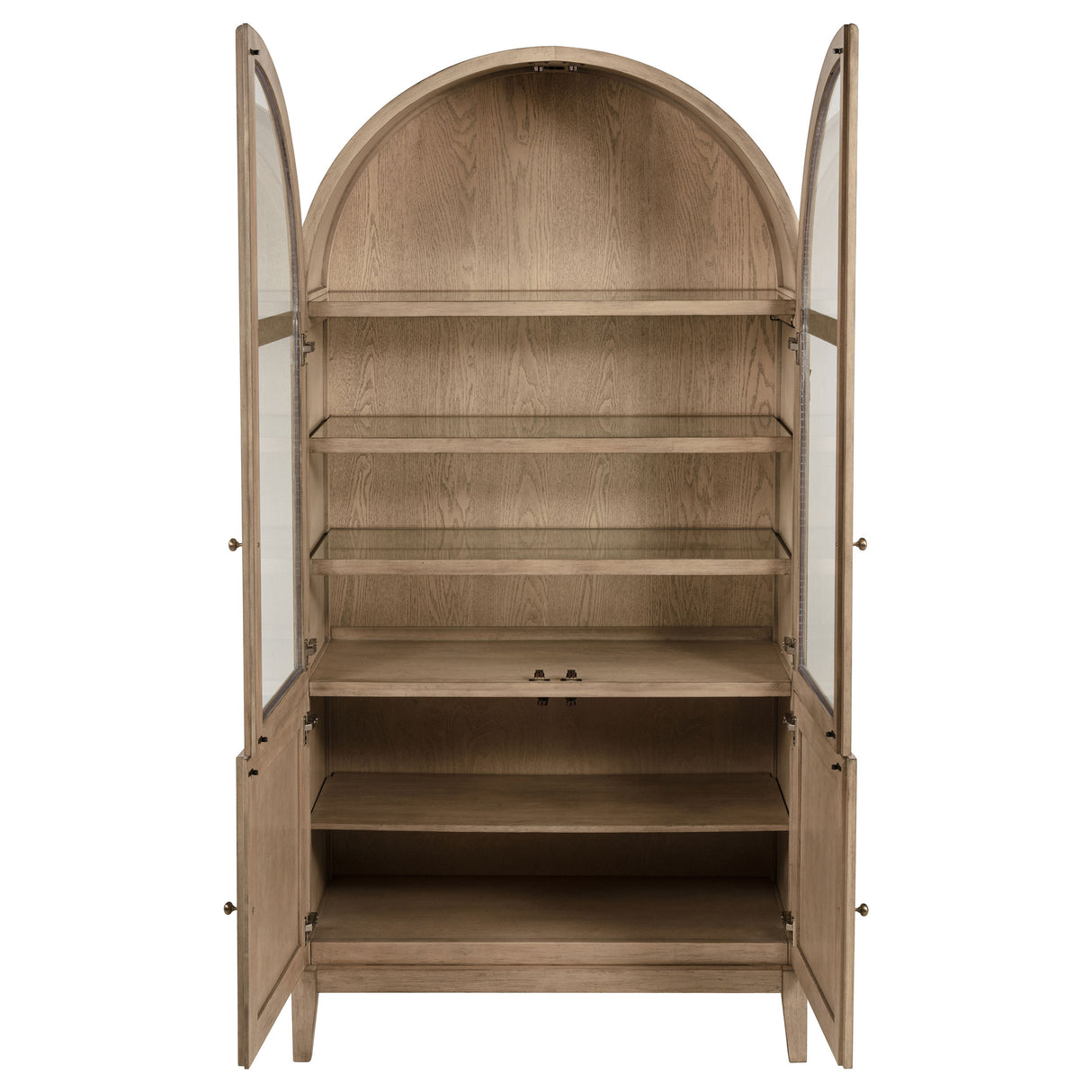 Kailani 4-Door Cane Dining Vitrine Display Cabinet Beige Oak - Home Elegance USA