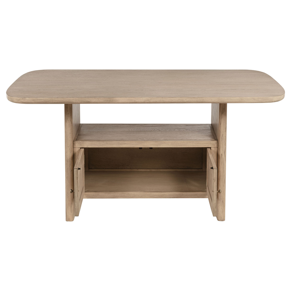 Kailani 8-piece Counter Dining Set with Cabinet Beige Oak - Home Elegance USA