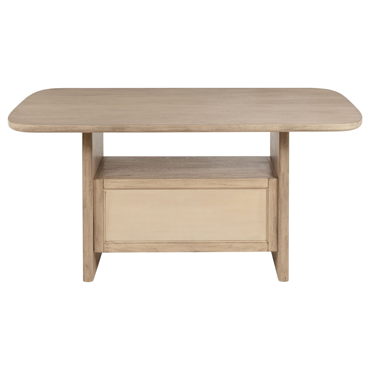 Kailani Cane Counter Height Storage Dining Table Beige Oak - Home Elegance USA