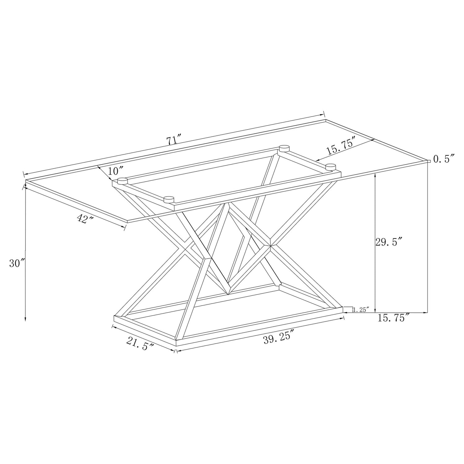 Beaufort Rectangle Glass Top Dining Table Chrome | Coaster | Home Elegance USA