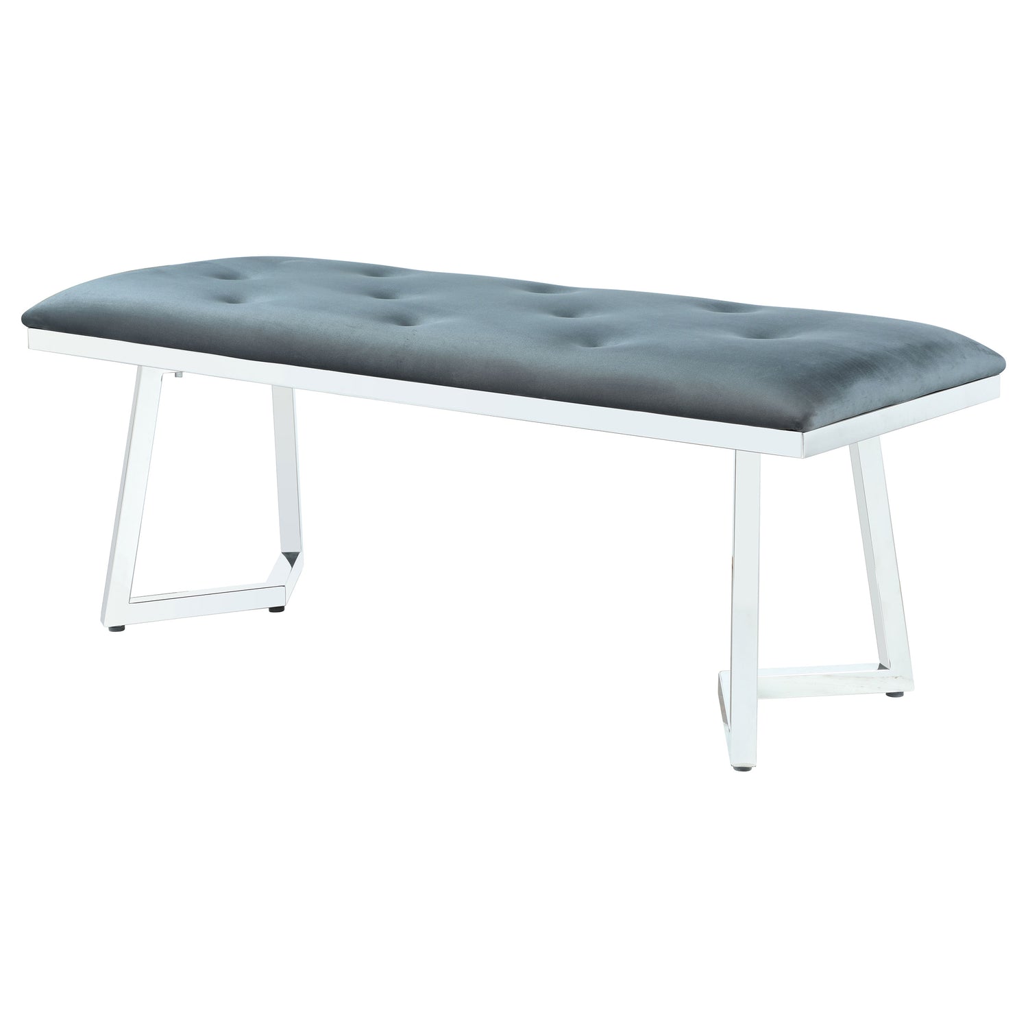 Beaufort Velvet Upholstered Dining Bench Steel Grey - Home Elegance USA