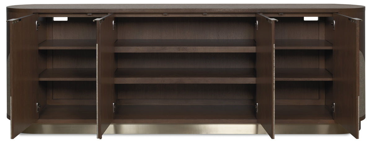 Commerce And Market Roll With It Four-Door Credenza - Dark Brown / Gray by Hooker Furniture - View 9