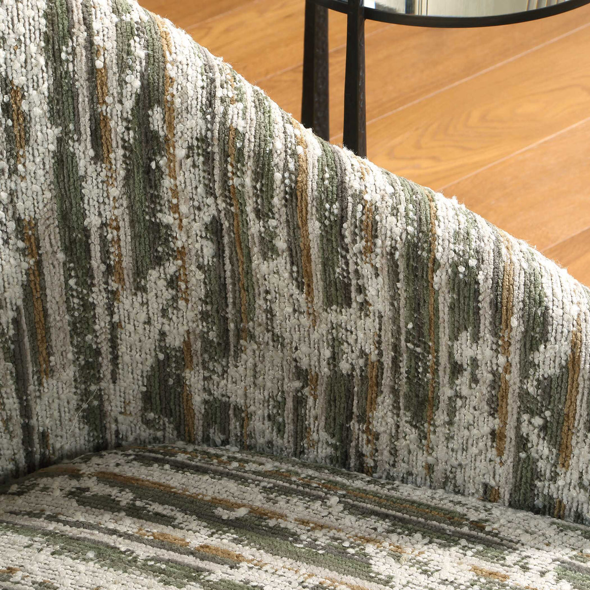 Mari Boucle Swivel Chair - Green / White by Uttermost - View 5