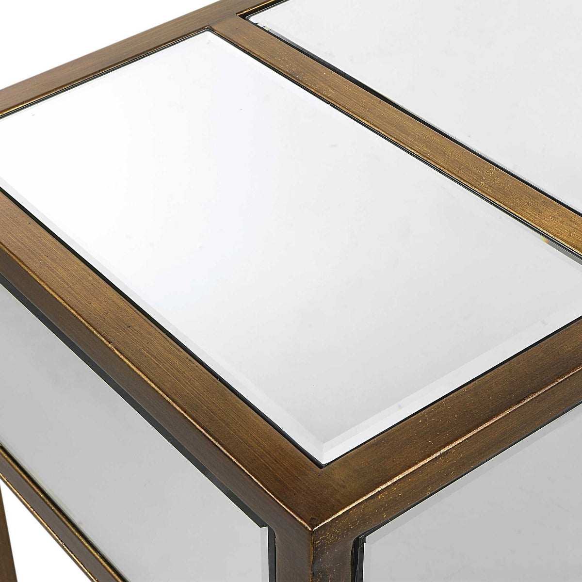 Reflect Mirrored Console Table - White / Yellow by Uttermost - View 7