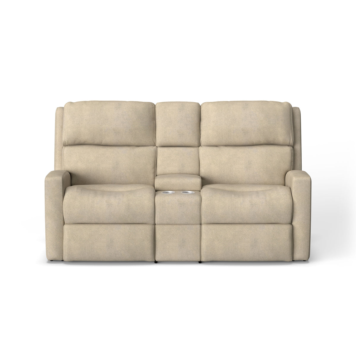 Catalina Transitional Fabric Power Reclining Loveseat With Console | Flexsteel