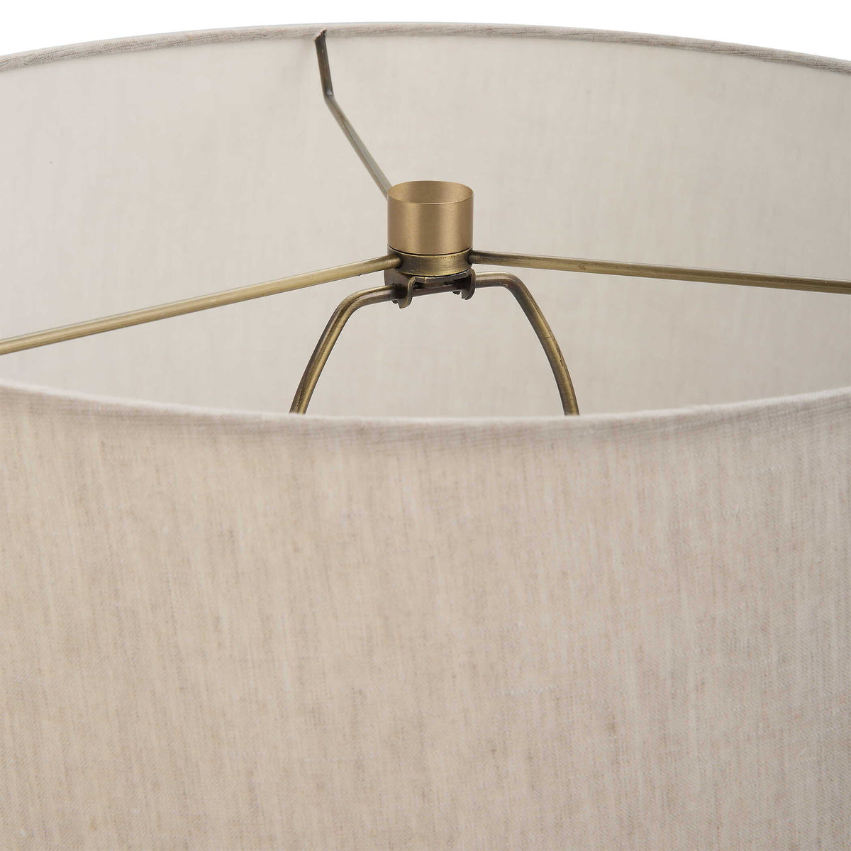 Gravitas Elegant Brass & Stone Lamp - White by Uttermost - View 7
