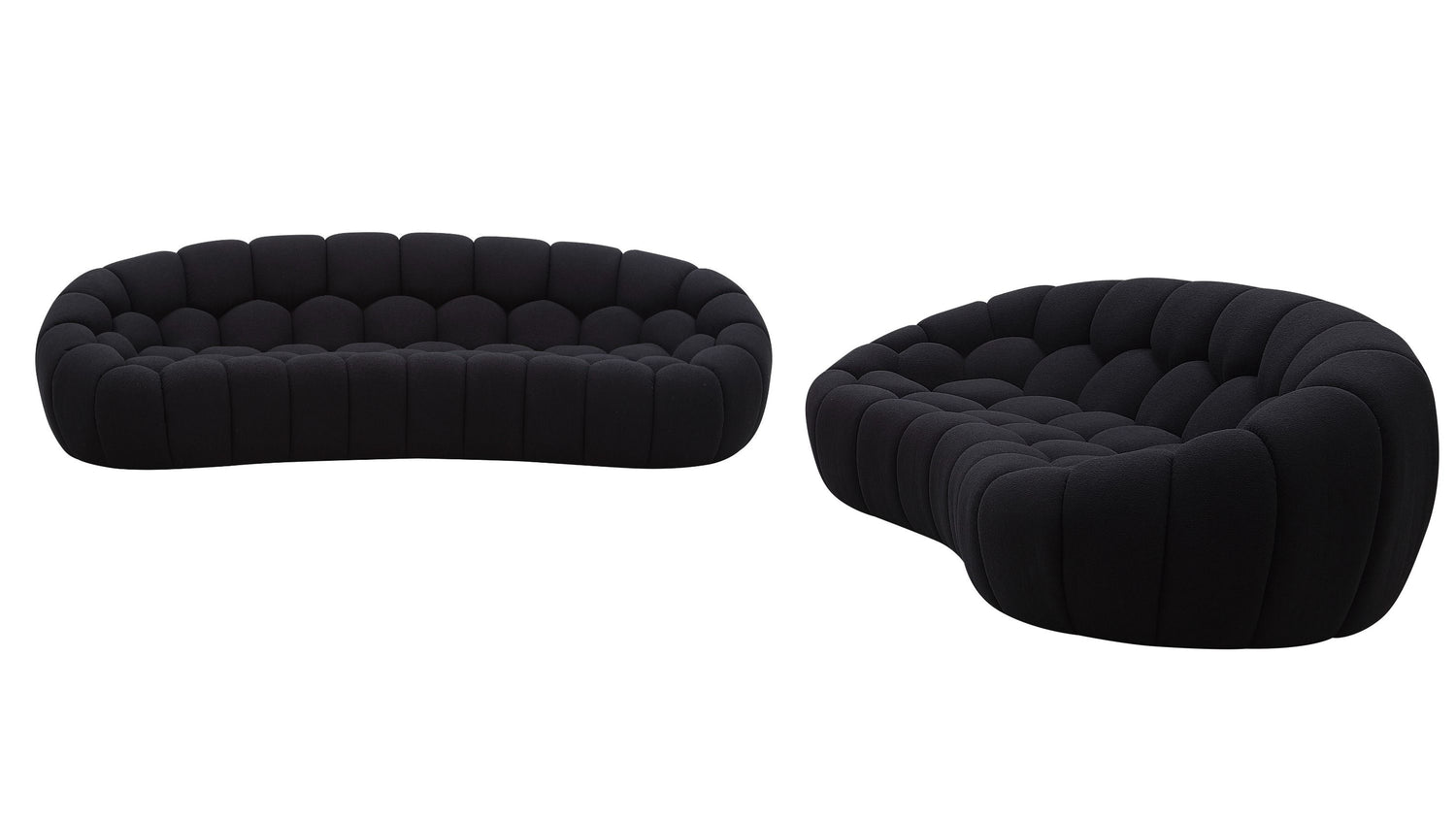 Divani Casa Yolonda - Modern Curved Black Fabric Sofa Set | VIG - Home Elegance USA
