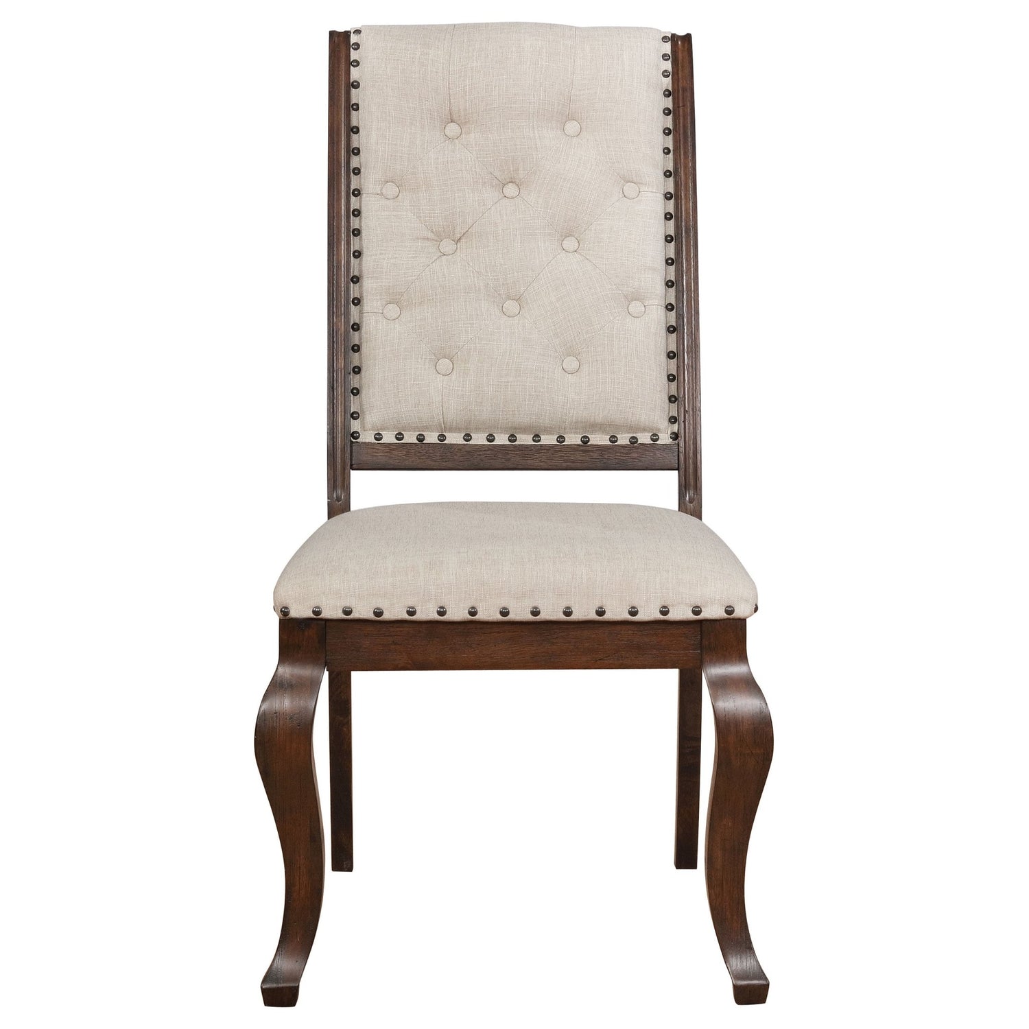 Brockway Tufted Dining Chairs Cream and Antique Java (Set of 2) | Coaster | Home Elegance USA