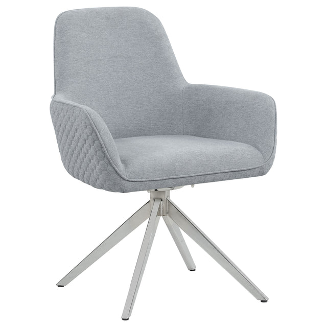 Abby Fabric Upholstered Swivel Dining Arm Chair Light Grey - Home Elegance USA