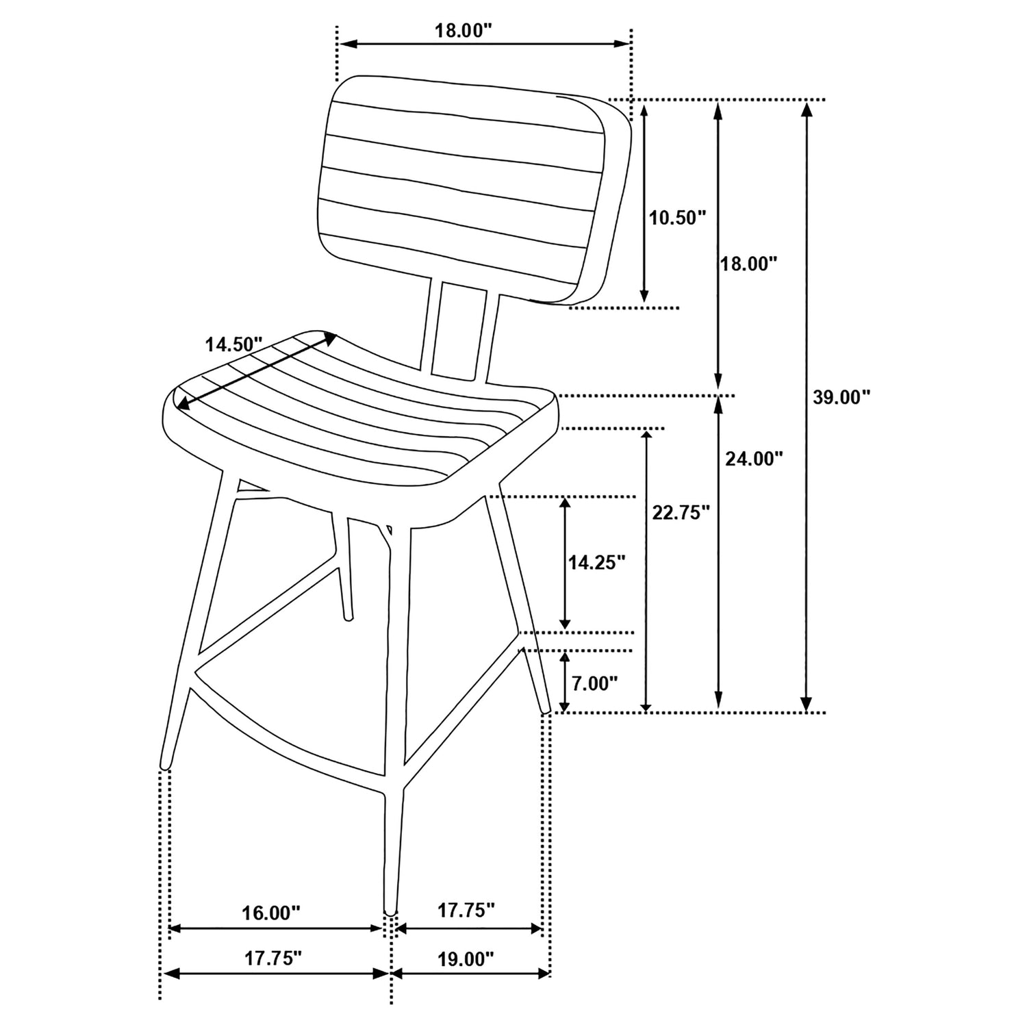 Counter Stool - Partridge Upholstered Counter Height Stools with Footrest (Set of 2)