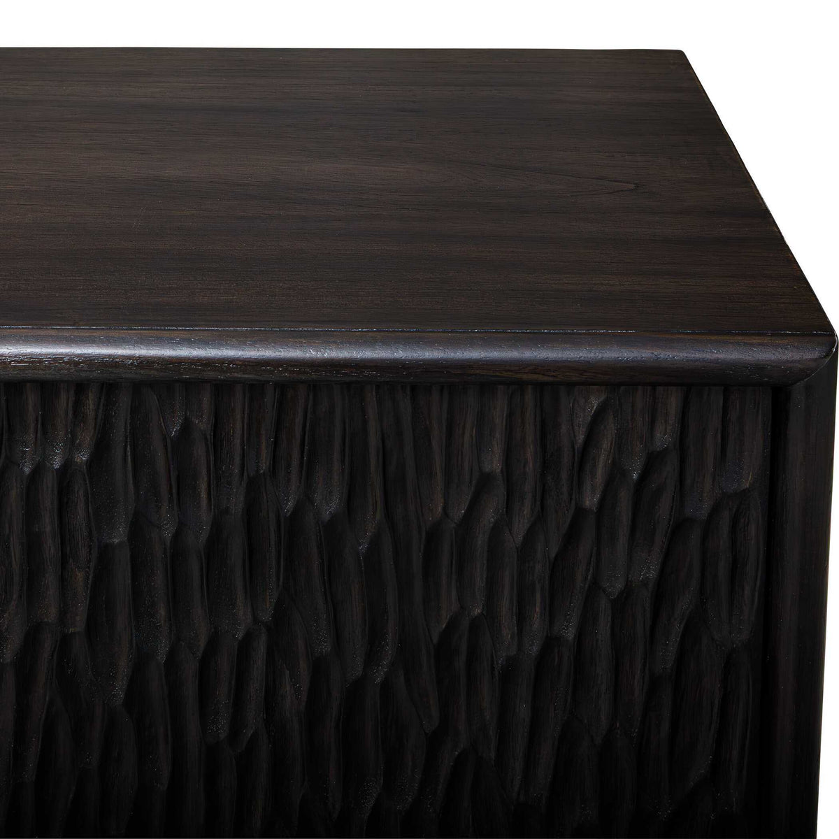 Stevenson Chiseled 4 Door Cabinet Black / Brown / Woodtone - Dark Brown by Uttermost - View 8